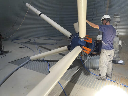 Melhor distribuição homogênea dos grãos no interior do silo