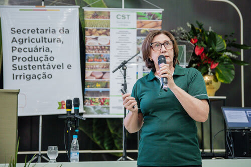 A pesquisadora Teresinha Bertol apresentou estudos da Embrapa que validam a substituição total do milho pelo trigo na dieta de suínos