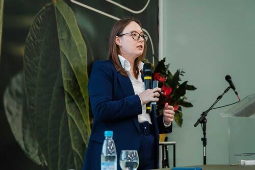 Paula Hofmeister, assessora da presidência do Sistema Farsul, foi uma das palestrantes